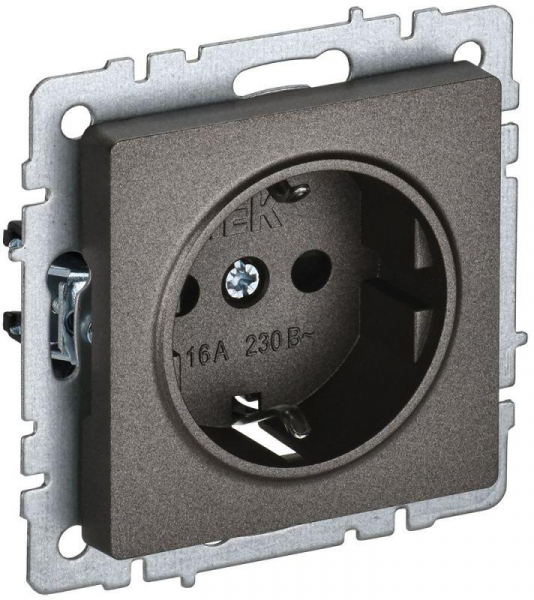 Розетка 1-м СП BRITE РС14-1-0-БрТБ 16А с заземл. защ. шторки механизм бронза IEK BR-R14-16-K45 ТехноИмпульс