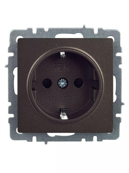 Розетка 1-м СП BRITE РС14-1-0-БрТБ 16А с заземл. защ. шторки механизм бронза IEK BR-R14-16-K45 ТехноИмпульс