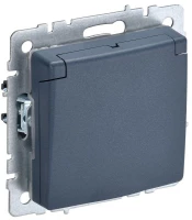 Розетка BRITE РСбш10-3-БрМ 16А IP20 с заземл. защ. шторки с крышкой механизм маренго IEK BR-R16-16-K35 ТехноИмпульс