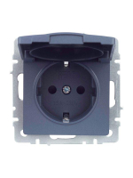 Розетка BRITE РСбш10-3-БрМ 16А IP20 с заземл. защ. шторки с крышкой механизм маренго IEK BR-R16-16-K35 ТехноИмпульс