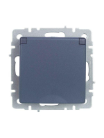 Розетка BRITE РСбш10-3-БрМ 16А IP20 с заземл. защ. шторки с крышкой механизм маренго IEK BR-R16-16-K35 ТехноИмпульс