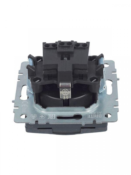 Розетка BRITE РСбш10-3-БрМ 16А IP20 с заземл. защ. шторки с крышкой механизм маренго IEK BR-R16-16-K35 ТехноИмпульс