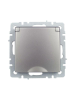 Розетка BRITE РСбш10-3-БрС 16А IP20 с заземл. защ. шторки с крышкой механизм сталь IEK BR-R16-16-K46 ТехноИмпульс