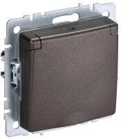 Розетка BRITE РСбш10-3-БрТБ 16А IP20 с заземл. защ. шторки с крышкой механизм бронза IEK BR-R16-16-K45 ТехноИмпульс