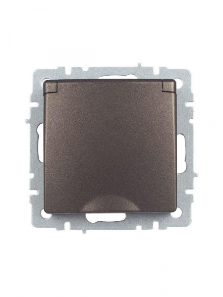 Розетка BRITE РСбш10-3-БрТБ 16А IP20 с заземл. защ. шторки с крышкой механизм бронза IEK BR-R16-16-K45 ТехноИмпульс