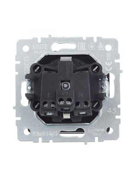 Розетка BRITE РСбш10-3-БрТБ 16А IP20 с заземл. защ. шторки с крышкой механизм бронза IEK BR-R16-16-K45 ТехноИмпульс