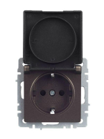 Розетка BRITE РСбш10-3-БрТБ 16А IP20 с заземл. защ. шторки с крышкой механизм бронза IEK BR-R16-16-K45 ТехноИмпульс