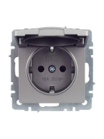 Розетка BRITE РСбш10-3-44-БрС 16А IP44 с заземл. защ. шторки с крышкой механизм сталь IEK BR-R16-16-44-K46 ТехноИмпульс
