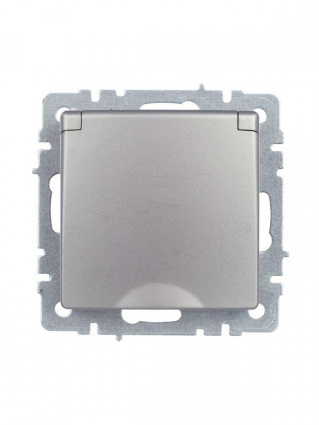 Розетка BRITE РСбш10-3-44-БрС 16А IP44 с заземл. защ. шторки с крышкой механизм сталь IEK BR-R16-16-44-K46 ТехноИмпульс