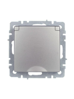 Розетка BRITE РСбш10-3-44-БрС 16А IP44 с заземл. защ. шторки с крышкой механизм сталь IEK BR-R16-16-44-K46 ТехноИмпульс