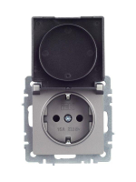 Розетка BRITE РСбш10-3-44-БрС 16А IP44 с заземл. защ. шторки с крышкой механизм сталь IEK BR-R16-16-44-K46 ТехноИмпульс