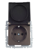 Розетка BRITE РСбш10-3-44-БрТБ 16А IP44 с заземл. защ. шторки с крышкой механизм бронза IEK BR-R16-16-44-K45 ТехноИмпульс