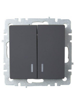 Выключатель 2-кл. СП BRITE ВС10-2-1-БрГ 10А с индик. механизм графит IEK BR-V20-1-10-K53 ТехноИмпульс