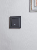 Выключатель 2-кл. СП BRITE ВС10-2-1-БрГ 10А с индик. механизм графит IEK BR-V20-1-10-K53 ТехноИмпульс