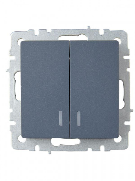 Выключатель 2-кл. СП BRITE ВС10-2-1-БрМ 10А с индик. механизм маренго IEK BR-V20-1-10-K35 ТехноИмпульс