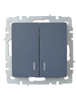 Выключатель 2-кл. СП BRITE ВС10-2-1-БрМ 10А с индик. механизм маренго IEK BR-V20-1-10-K35 ТехноИмпульс