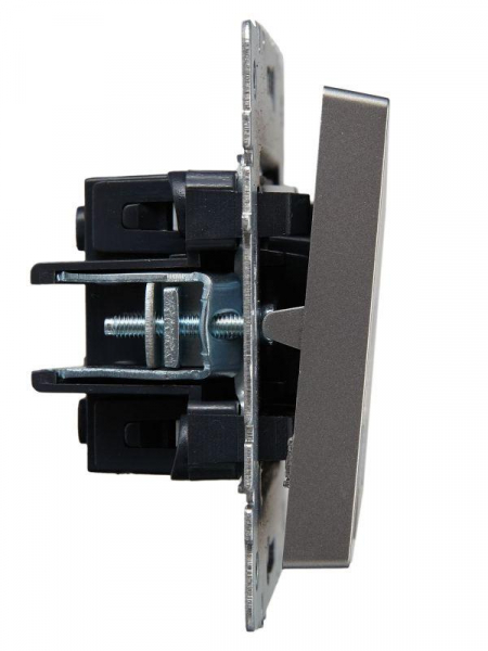 Выключатель 2-кл. СП BRITE ВС10-2-1-БрС 10А с индик. механизм сталь IEK BR-V20-1-10-K46 ТехноИмпульс