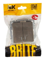 Выключатель 2-кл. СП BRITE ВС10-2-1-БрС 10А с индик. механизм сталь IEK BR-V20-1-10-K46 ТехноИмпульс