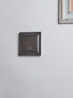 Выключатель 2-кл. СП BRITE ВС10-2-1-БрС 10А с индик. механизм сталь IEK BR-V20-1-10-K46 ТехноИмпульс