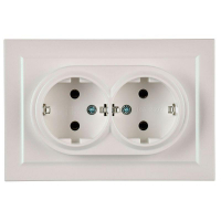 Розетка 2-м СП BRITE РС12-3-БрЖ 16А в сборе с заземл. без защ. шторок жемчуж. IEK BR-R21-16-K36-F ТехноИмпульс