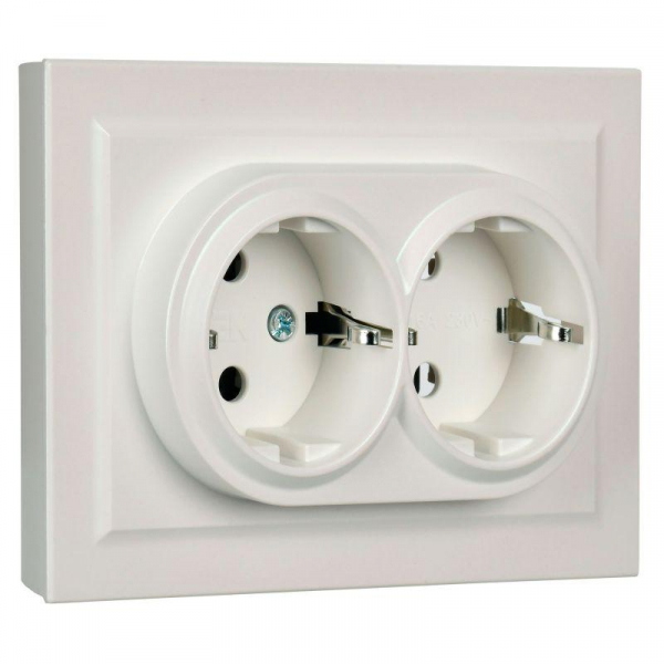 Розетка 2-м СП BRITE РС12-3-БрЖ 16А в сборе с заземл. без защ. шторок жемчуж. IEK BR-R21-16-K36-F ТехноИмпульс