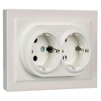 Розетка 2-м СП BRITE РС12-3-БрЖ 16А в сборе с заземл. без защ. шторок жемчуж. IEK BR-R21-16-K36-F ТехноИмпульс