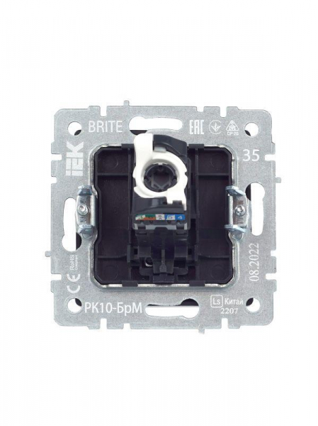 Розетка компьютерная СП RJ45 кат.5E BRITE РК10-БрМ механизм маренго IEK BR-K10-1-K35 ТехноИмпульс