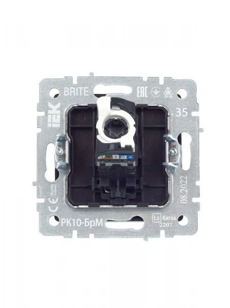 Розетка компьютерная СП RJ45 кат.5E BRITE РК10-БрМ механизм маренго IEK BR-K10-1-K35 ТехноИмпульс