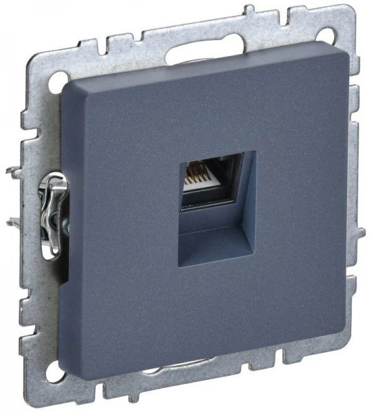 Розетка компьютерная СП RJ45 кат.5E BRITE РК10-БрМ механизм маренго IEK BR-K10-1-K35 ТехноИмпульс
