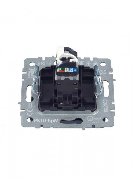 Розетка компьютерная СП RJ45 кат.5E BRITE РК10-БрМ механизм маренго IEK BR-K10-1-K35 ТехноИмпульс