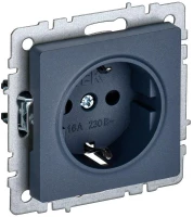 Розетка 1-м СП BRITE РС11-1-0-БрМ 16А с заземл. без защ. шторки механизм маренго IEK BR-R11-16-K35 ТехноИмпульс