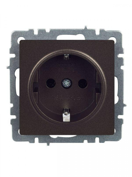 Розетка 1-м СП BRITE РС11-1-0-БрТБ 16А с заземл. без защ. шторки механизм бронза IEK BR-R11-16-K45 ТехноИмпульс