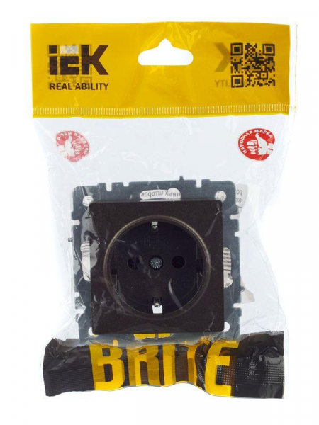 Розетка 1-м СП BRITE РС11-1-0-БрТБ 16А с заземл. без защ. шторки механизм бронза IEK BR-R11-16-K45 ТехноИмпульс