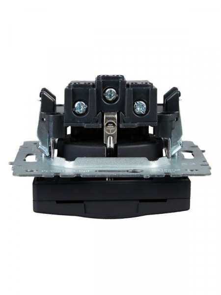 Розетка BRITE РСбш10-3-БрГ 16А IP20 с заземл. защ. шторки с крышкой механизм графит IEK BR-R16-16-K53 ТехноИмпульс