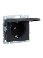 Розетка BRITE РСбш10-3-БрГ 16А IP20 с заземл. защ. шторки с крышкой механизм графит IEK BR-R16-16-K53 ТехноИмпульс