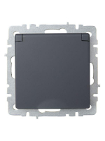Розетка BRITE РСбш10-3-БрГ 16А IP20 с заземл. защ. шторки с крышкой механизм графит IEK BR-R16-16-K53 ТехноИмпульс