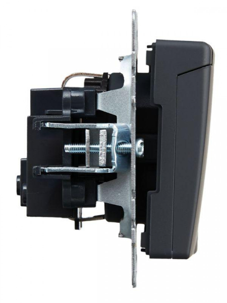 Розетка BRITE РСбш10-3-БрГ 16А IP20 с заземл. защ. шторки с крышкой механизм графит IEK BR-R16-16-K53 ТехноИмпульс