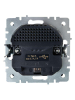 Розетка BRITE РЮш10-1-БрС 16А с USB A+A 2.1А с заземл. защ. шторки механизм сталь IEK BR-R14-16-U21-D21-K46 ТехноИмпульс