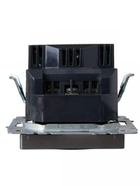 Розетка BRITE РЮш10-1-БрС 16А с USB A+A 2.1А с заземл. защ. шторки механизм сталь IEK BR-R14-16-U21-D21-K46 ТехноИмпульс