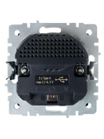 Розетка BRITE РЮш10-1-БрГ 16А с USB A+A 2.1А с заземл. защ. шторки механизм графит IEK BR-R14-16-U21-D21-K53 ТехноИмпульс