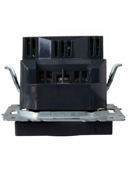 Розетка BRITE РЮш10-1-БрГ 16А с USB A+A 2.1А с заземл. защ. шторки механизм графит IEK BR-R14-16-U21-D21-K53 ТехноИмпульс