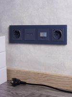 Розетка BRITE РЮш10-1-БрМ 16А с USB A+A 2.1А с заземл. защ. шторки механизм маренго IEK BR-R14-16-U21-D21-K35 ТехноИмпульс