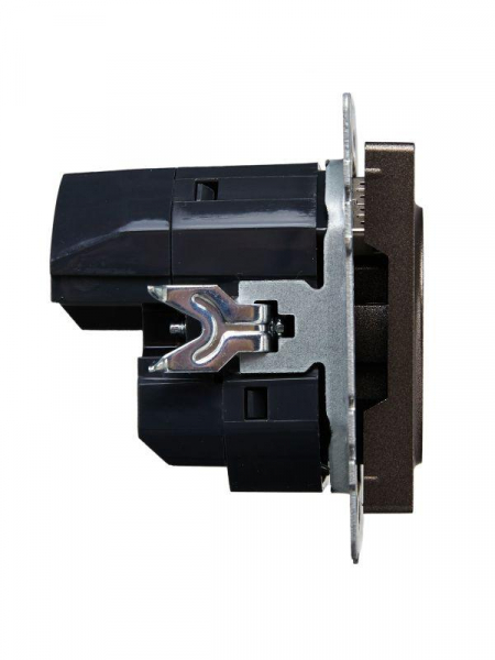 Розетка BRITE РЮш10-1-БрТБ 16А с USB A+A 2.1А с заземл. защ. шторки темн. механизм бронза IEK BR-R14-16-U21-D21-K45 ТехноИмпульс