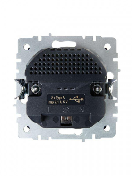 Розетка BRITE РЮш10-1-БрТБ 16А с USB A+A 2.1А с заземл. защ. шторки темн. механизм бронза IEK BR-R14-16-U21-D21-K45 ТехноИмпульс