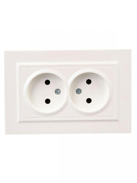 Розетка 2-м СП BRITE РС12-2-БрЖ 10А в сборе без заземл. без защ. шторок жемчуж. IEK BR-R20-10-K36-F ТехноИмпульс