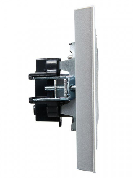 Розетка СП BRITE РСР10-1-0-БрА 10А в сборе без заземл. без защ. шторок алюм. IEK BR-R10-10-K47-F ТехноИмпульс