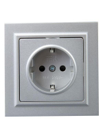 Розетка СП BRITE РСР14-1-0-БрА 16А в сборе с заземл. защ. шторки алюм. IEK BR-R14-16-K47-F ТехноИмпульс