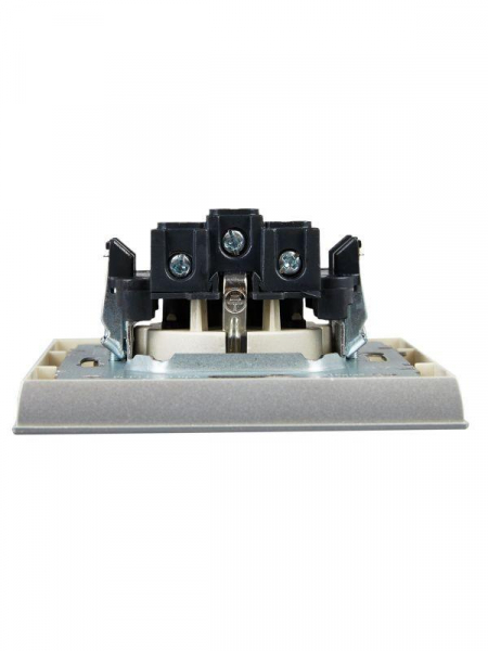 Розетка СП BRITE РСР14-1-0-БрА 16А в сборе с заземл. защ. шторки алюм. IEK BR-R14-16-K47-F ТехноИмпульс