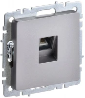 Розетка компьютерная СП RJ45 кат.6 BRITE РК11-БрС механизм сталь IEK BR-K10-2-K46 ТехноИмпульс
