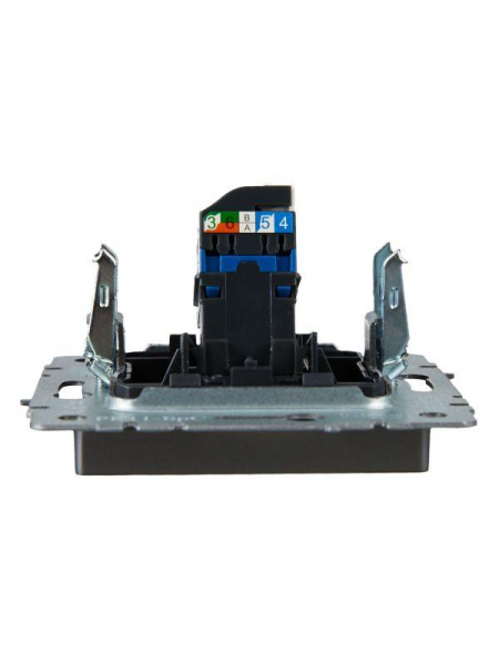 Розетка компьютерная СП RJ45 кат.6 BRITE РК11-БрС механизм сталь IEK BR-K10-2-K46 ТехноИмпульс